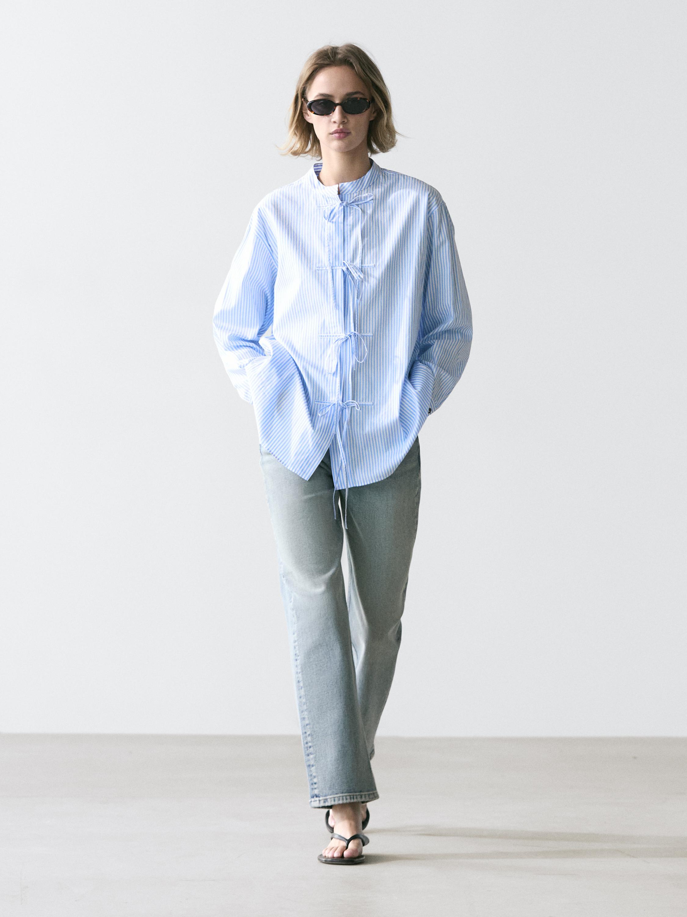 Chemise à rayures 100 % coton